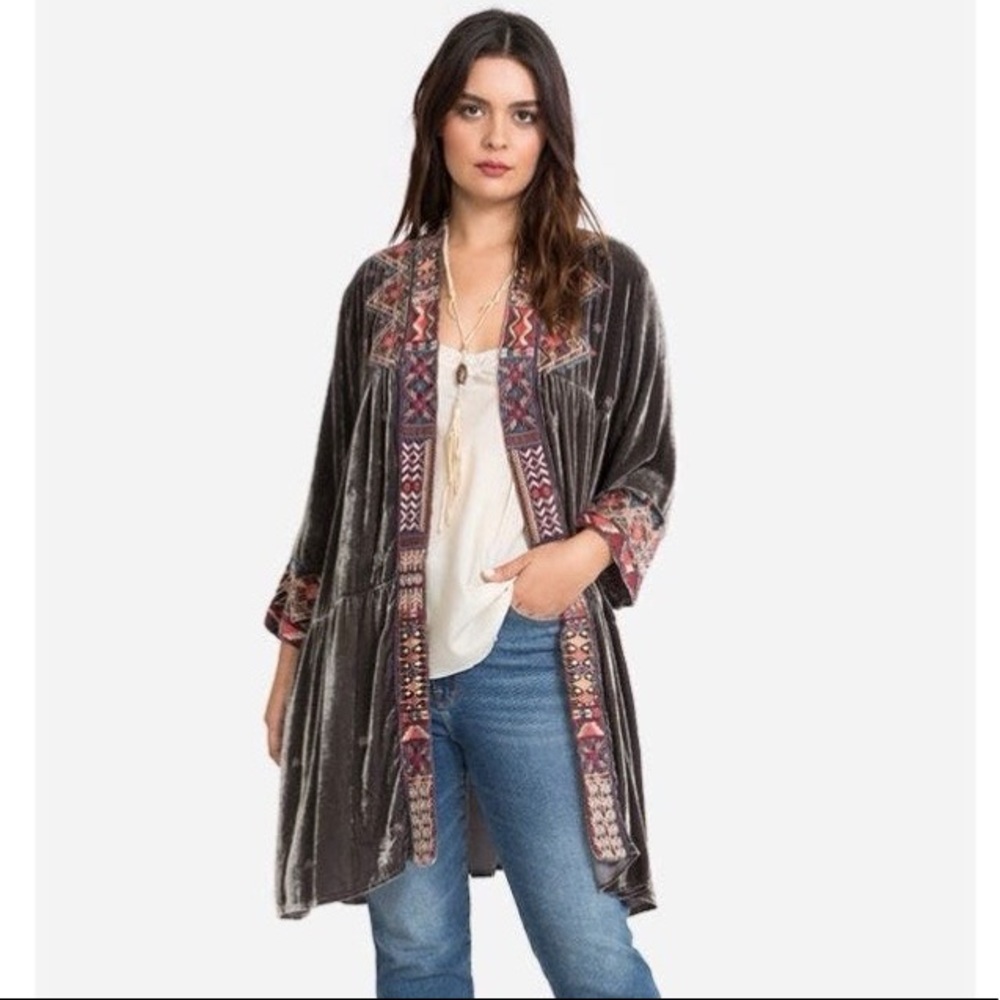 Johnny Was Ravi Velvet Tiered Bohemian Duster Coat - absolutely gorgeous